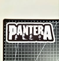 Image 2 of Large Black Pantera Band Logo With Band Mates Matte Vinyl Sticker