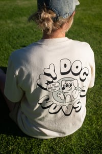 Image 5 of My Dog Wuvs U T-Shirt / Natural Raw + Black & Grey