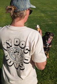 Image 7 of My Dog Wuvs U T-Shirt / Natural Raw + Black & Grey
