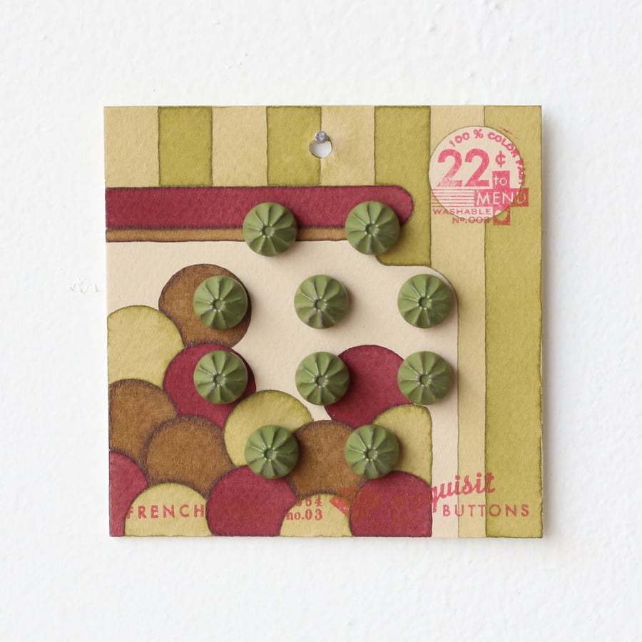 Image of Pea Green Button Card 14