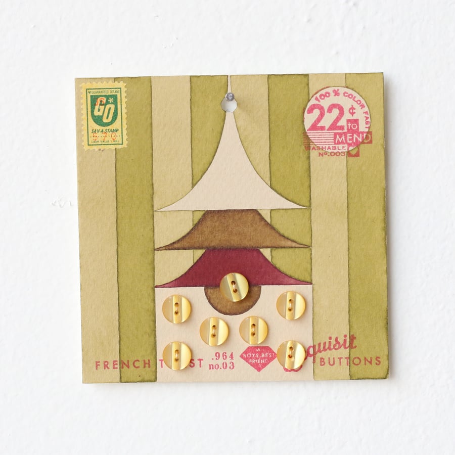 Image of Pea Green Button Card 15