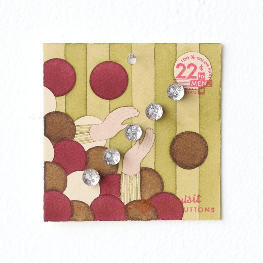 Image of Pea Green Button Card 33