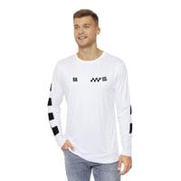 Image 3 of PWRD CHECKERED RACING LONG SLEEVE TEE WHITE