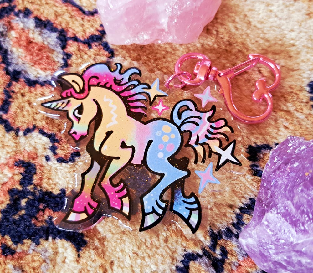 Image of Gay Little Horse 🌈 2.5'' Acrylic Keychain