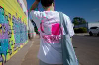 Image 3 of Once Caffeinated T-shirt / White + Hot Pink