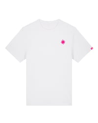Image 2 of Once Caffeinated T-shirt / White + Hot Pink