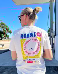 Image 5 of Hobbie Shop Top / White + Blue, Yellow & Hot Pink