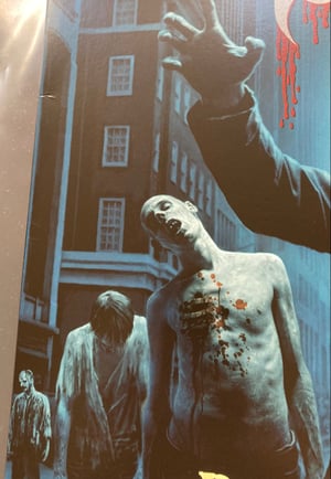 Image of MORTICIAN - *slight spine creasing* Darkest Day Of Horror  (Sea Blue w/ Splatter) LP
