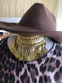 Image 2 of Coin Boho Statement Necklace - Gold