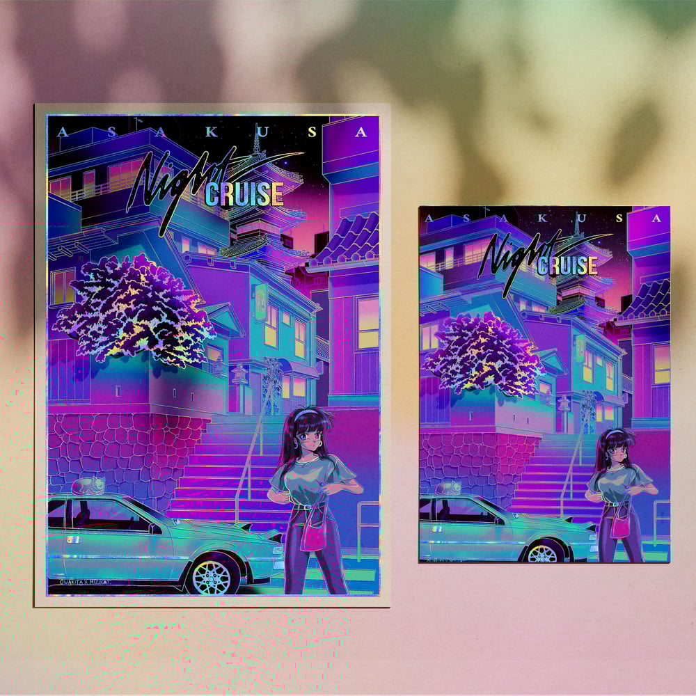 Image of Asakusa Night - HOLOGRAPHIC PRINT - Available in two sizes