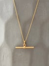 Small T-bar necklace gold