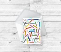 Image 3 of Best Teacher of the Year Card