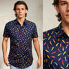 Camisa manga corta pimientos azul