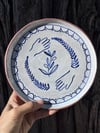 Hand painted summer plates - Olives and hands