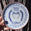 Hand painted summer plates - Fish and waves