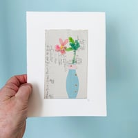 Image 4 of Artwork - wall art - mixed media watercolour flowers