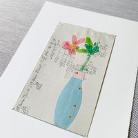 Image 1 of Artwork - wall art - mixed media watercolour flowers