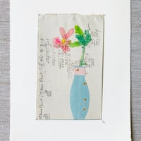Image 2 of Artwork - wall art - mixed media watercolour flowers