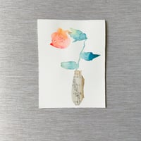 Image 5 of Artwork - wall art - mixed media watercolour flowers in vase