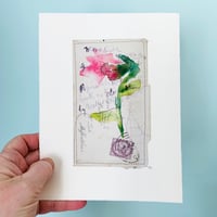 Image 4 of Artwork - wall art - mixed media watercolour flowers - envelope