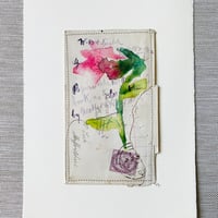 Image 2 of Artwork - wall art - mixed media watercolour flowers - envelope