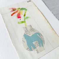 Image 5 of Artwork - wall art - mixed media watercolour flowers - folk art vase
