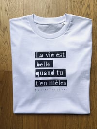 Image 7 of TEE-SHIRT blanc "LA VIE EST BELLE" - Collab' PETITE POISSONE
