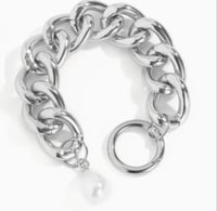 Baroque Pearl Charm Bracelet | Silver