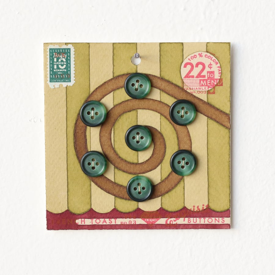 Image of Pea Green Button Card 50 & 51