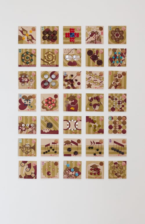 Image of Pea Green Button Card 50 & 51