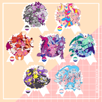Image 1 of Pokemon x Pride acrylic pins collection 