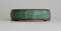 Image 3 of Round bonsai pot in copper green glaze. D.111mm