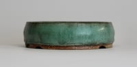 Image 4 of Round bonsai pot in copper green glaze. D.111mm