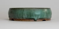 Image 2 of Round bonsai pot in copper green glaze. D.111mm