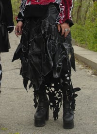 Image 2 of leather & pvc "frankenstein" skirt