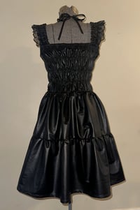 Image 4 of faux leather frill shirring JSK 