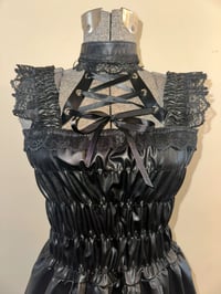 Image 3 of faux leather frill shirring JSK 