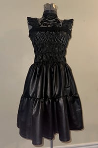 Image 2 of faux leather frill shirring JSK 