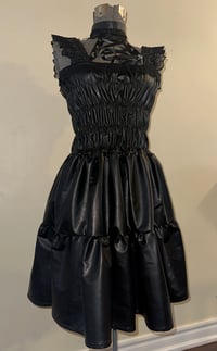 Image 1 of faux leather frill shirring JSK 