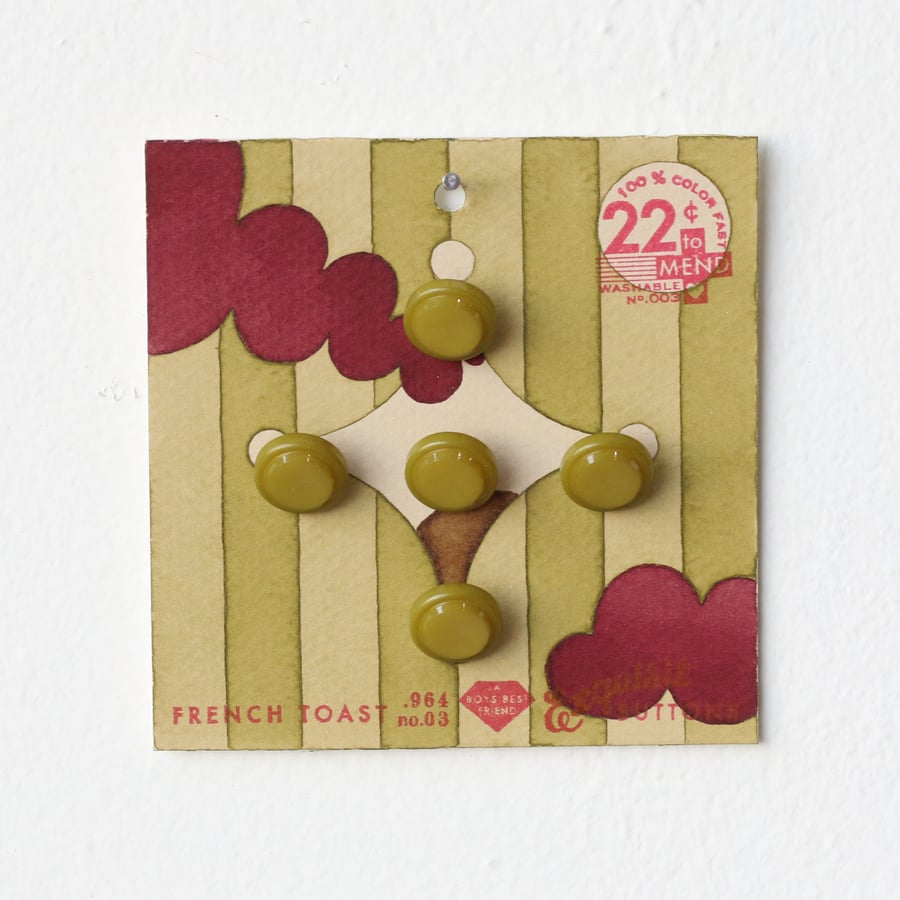 Image of Pea Green Button Card 64