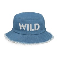Image 1 of Wild One Distressed Denim Bucket Hat