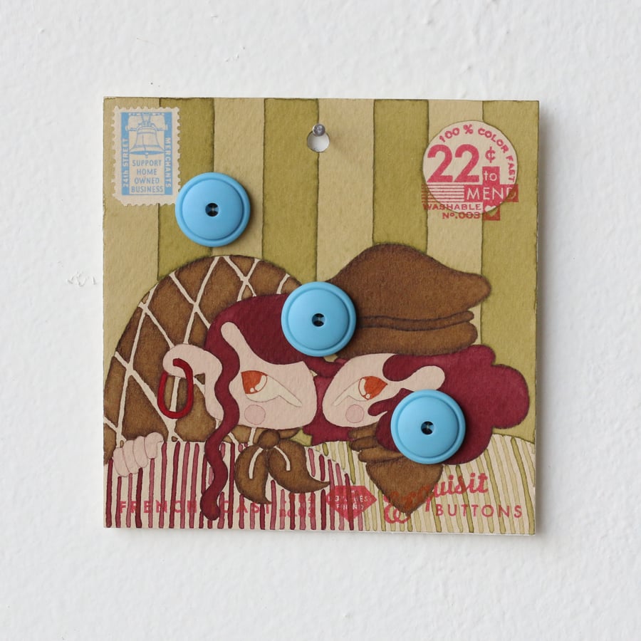 Image of Pea Green Button Card 67