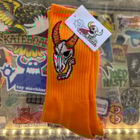 TOY MACHINE SOCKS - ROWLEY SKULL ORANGE
