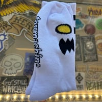 TOY MACHINE SOCKS - MONSTER FACE WHITE