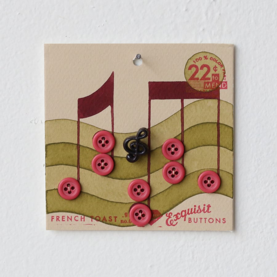 Image of Pea Green Button Card 70