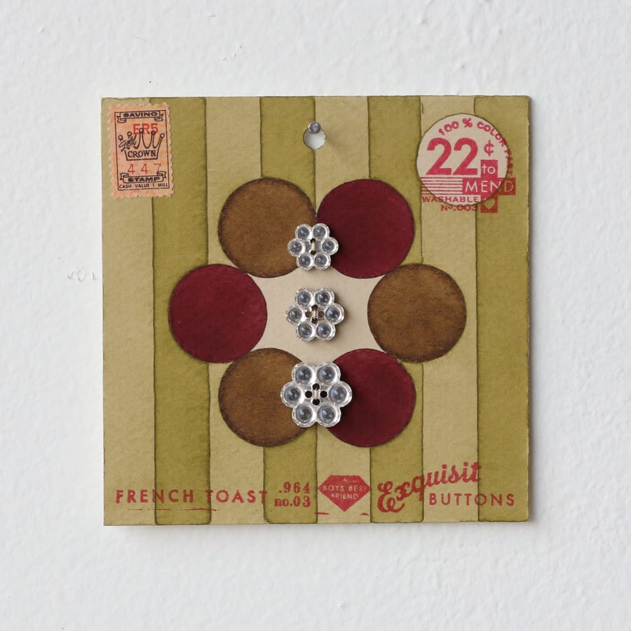 Image of Pea Green Button Card 75