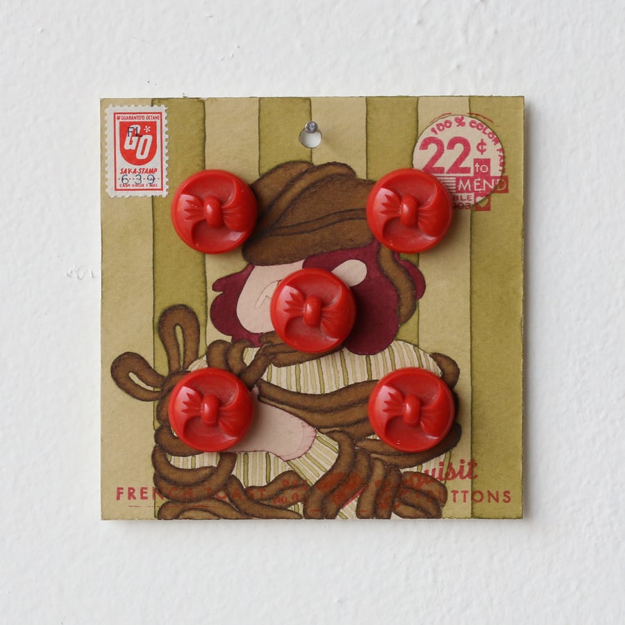 Image of Pea Green Button Card 76