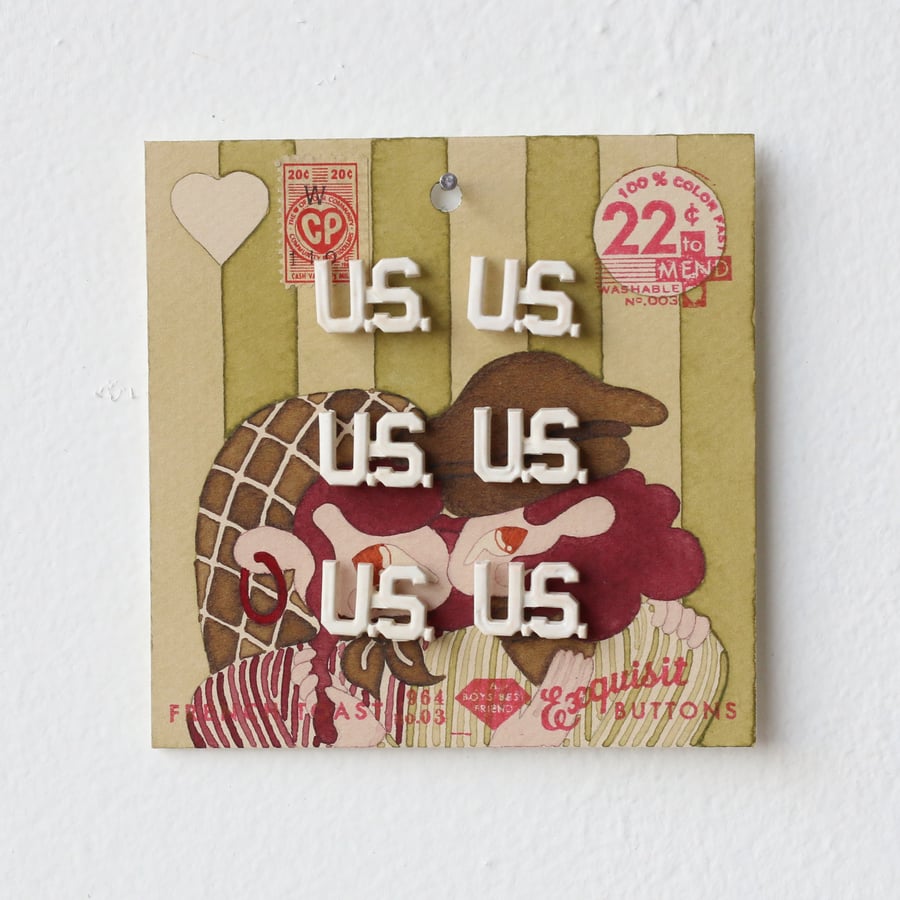 Image of Pea Green Button Card 80