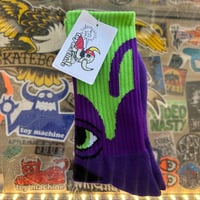 TOY MACHINE SOCKS - SECT HEAD PURPLE/GREEN