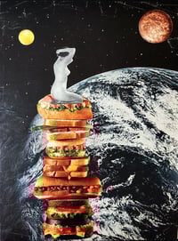 Image 4 of She's a Glutton For Punishment - Original Art - Vintage Collage - Analog Collage - Vintage food 